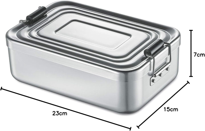 Küchenprofi Lunchbox Gross aus Aluminium in der Farbe Silber, Masse: 23cm x 15cm x 7cm, 10 0147 24 2