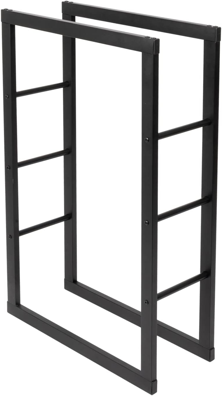 VOSS.garden Brennholzregal Stahl, Kaminholzregal, Feuerholzregal 60x25x100cm, schwarz