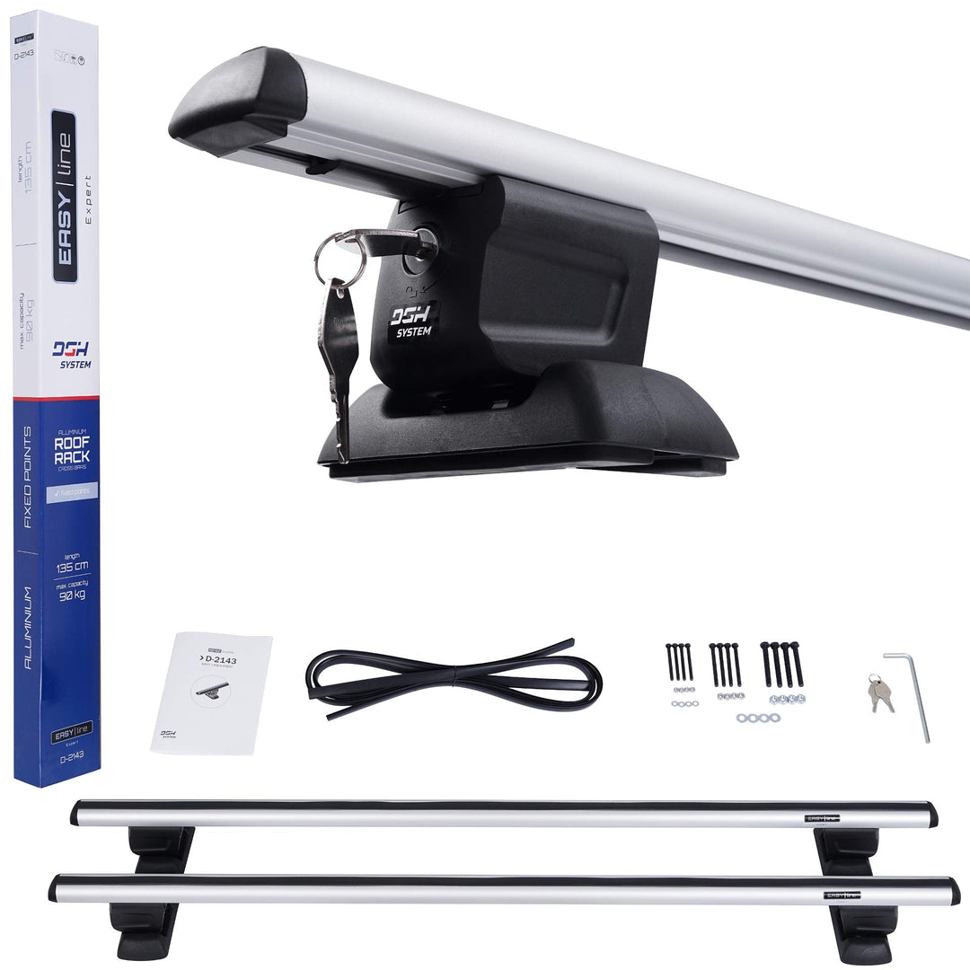 Kompletter Aluminium-Dachträger Easy Line Expert 135 cm für Renault Kangoo II Van 2008-2021 mit Befe