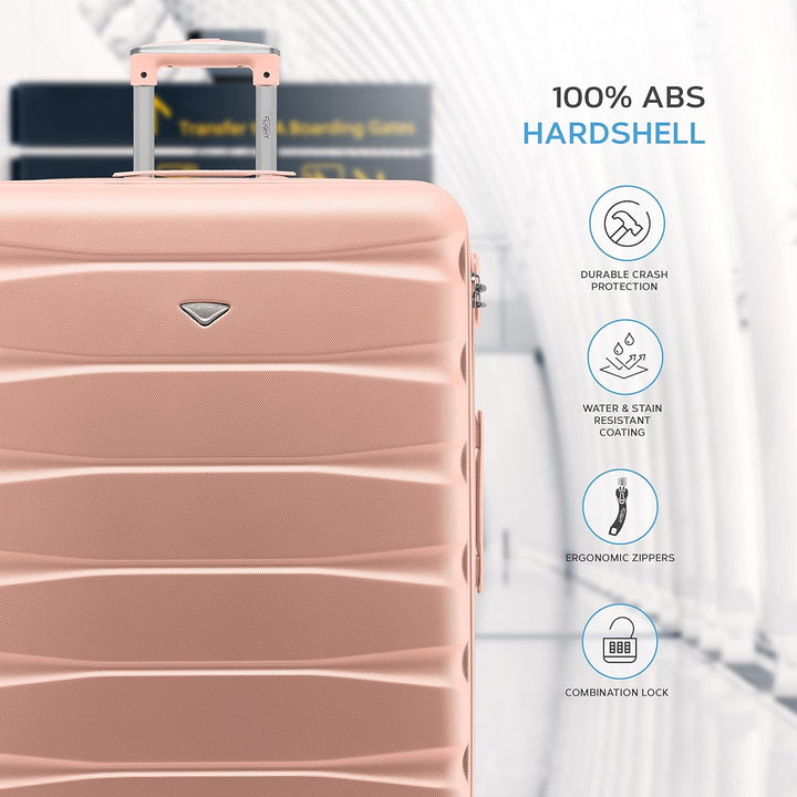 Flight Knight ABS Leichtgewicht Reisekoffer Koffer 3 Groben Kompatibel Mit Air Berlin, Lufthansa, Eu