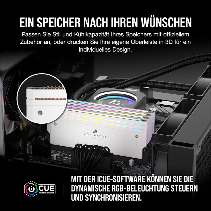 CORSAIR Dominator Titanium RGB DDR5 RAM 96GB (2x48GB) DDR5 6400MHz CL32 Intel XMP iCUE-Kompatibler C
