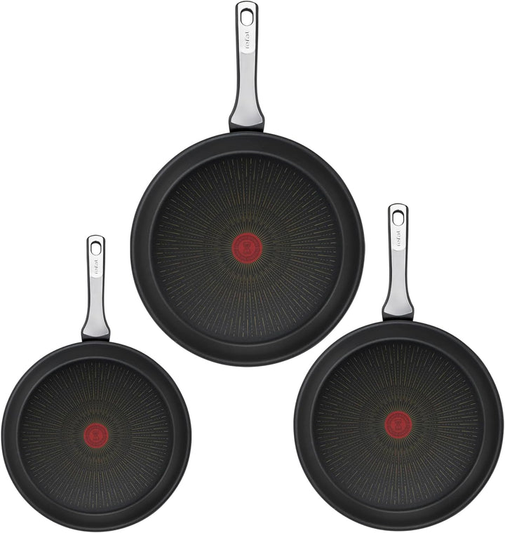 Tefal G25991 Unlimited On Pfannenset 3-teilig | mit kratzfester Titanium Antihaft-Beschichtung | The