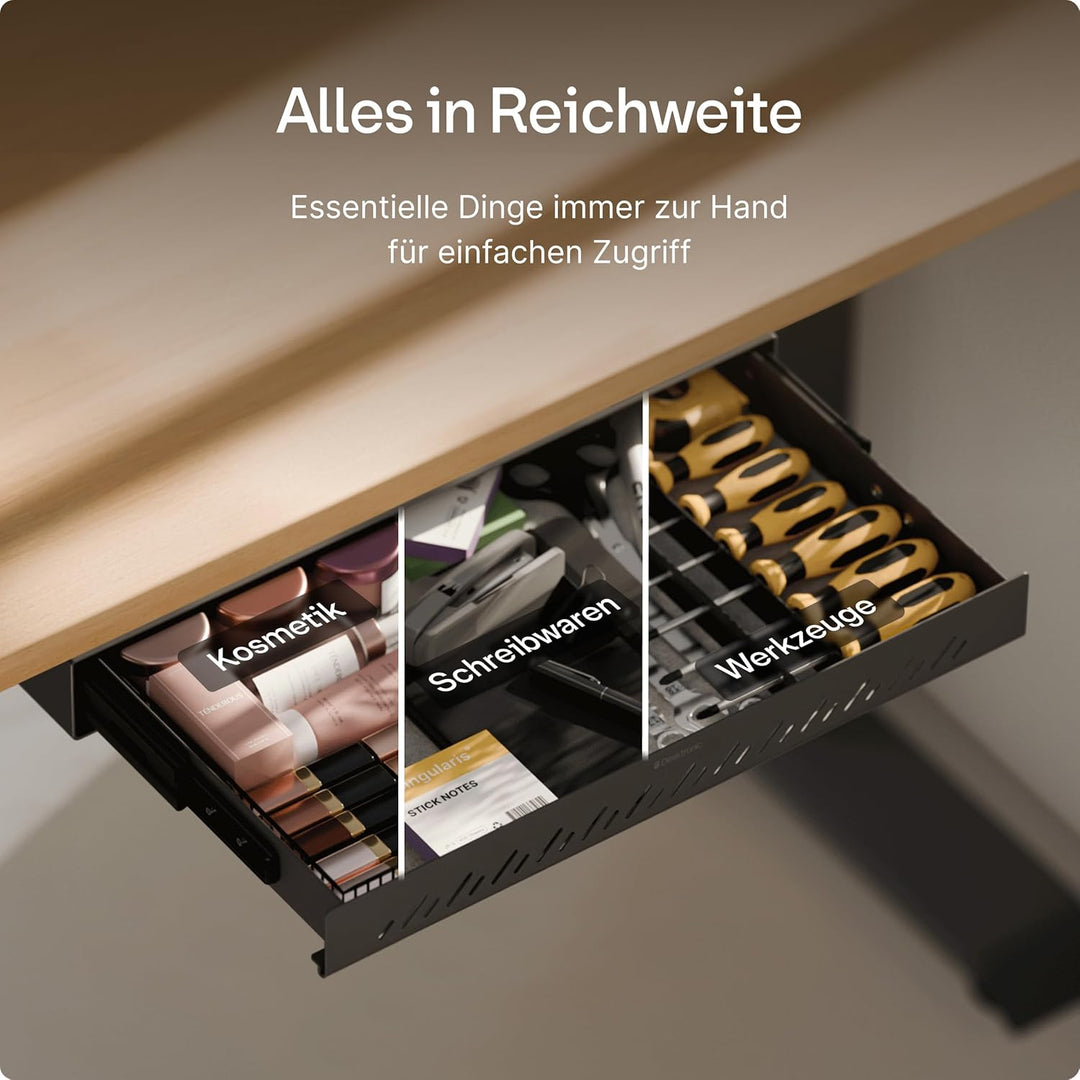 Desktronic Schreibtisch-Organizer, Untertisch-Aufbewahrungsbox, Schreibtisch für Büro Schule Homeoff