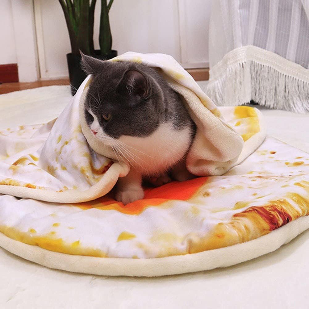 Komfort Pizza Katze Matte Weich Warm Hunde Schlaf Bett Matte Katze Decke Pochierte Ei Neuheit Schlaf
