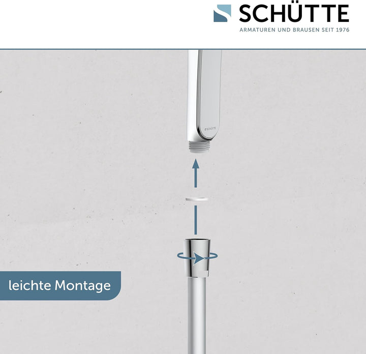 SCHÜTTE Handbrause KARIBIK mit Antikalk-Noppen | Duschkopf mit komfortablem Druckknopf und 3 einstel