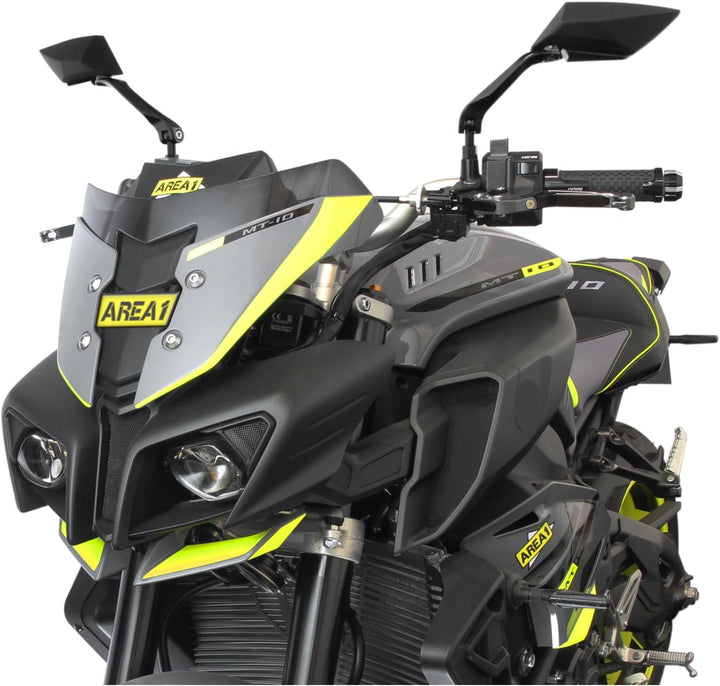 Area1 F1 Sport Motorradspiegel schwarz Motorrad Rückspiegel Set (rechts+links) 2xM10 Rechtsgewinde.
