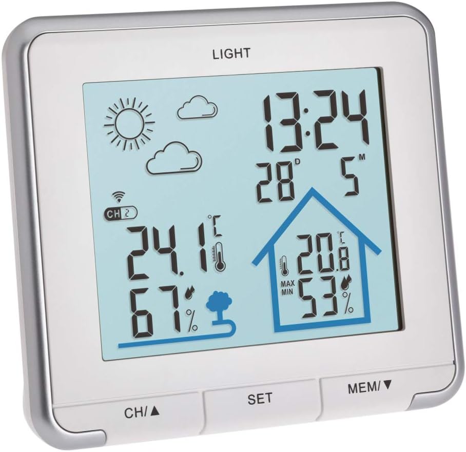 TFA Dostmann Wetterstation Funk Life, digitale Funkwetterstation, Luftfeuchtigkeit, Temperatur, mit