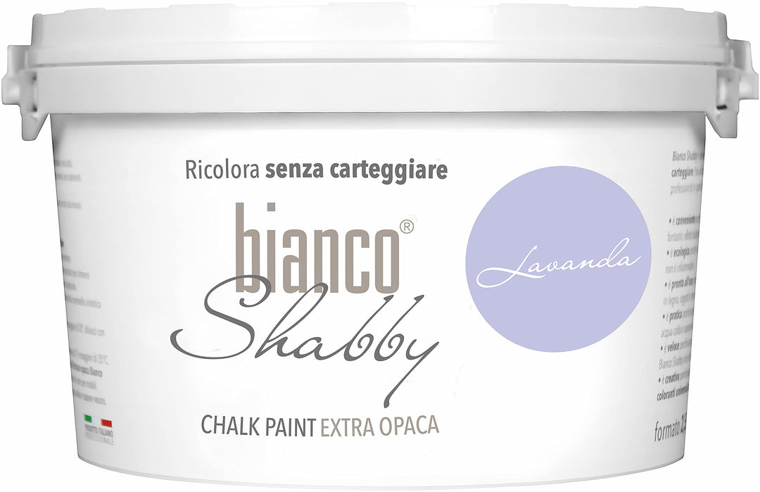 bianco Shabby® Lavanda Kreidefarbe Wasserbasis für Alle Oberflächen einfach zu verarbeiten ohne schl