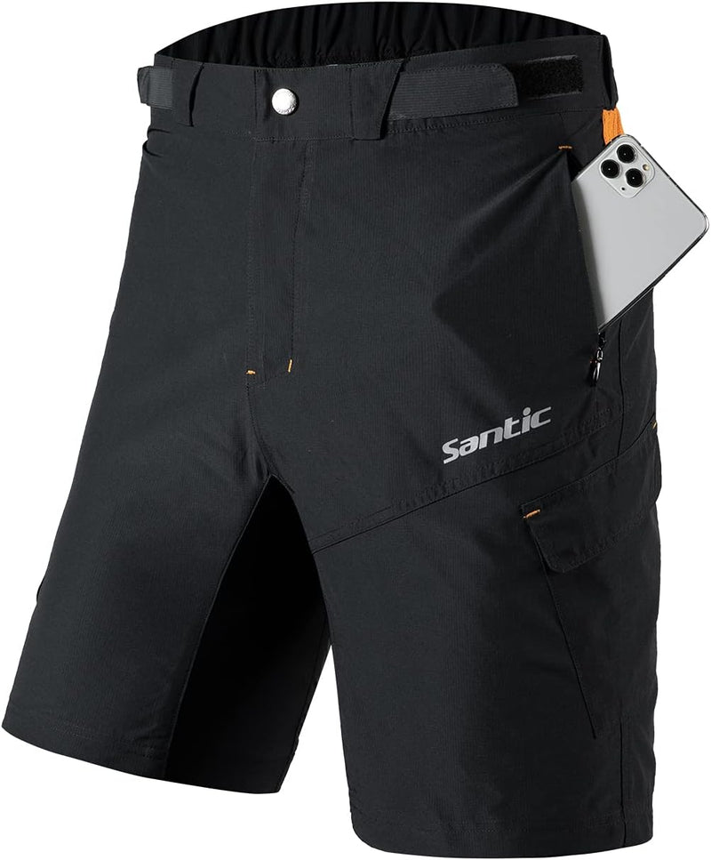 Santic Radhose Herren MTB Hose Herren Fahrradhose 3XL Schwarz, 3XL Schwarz