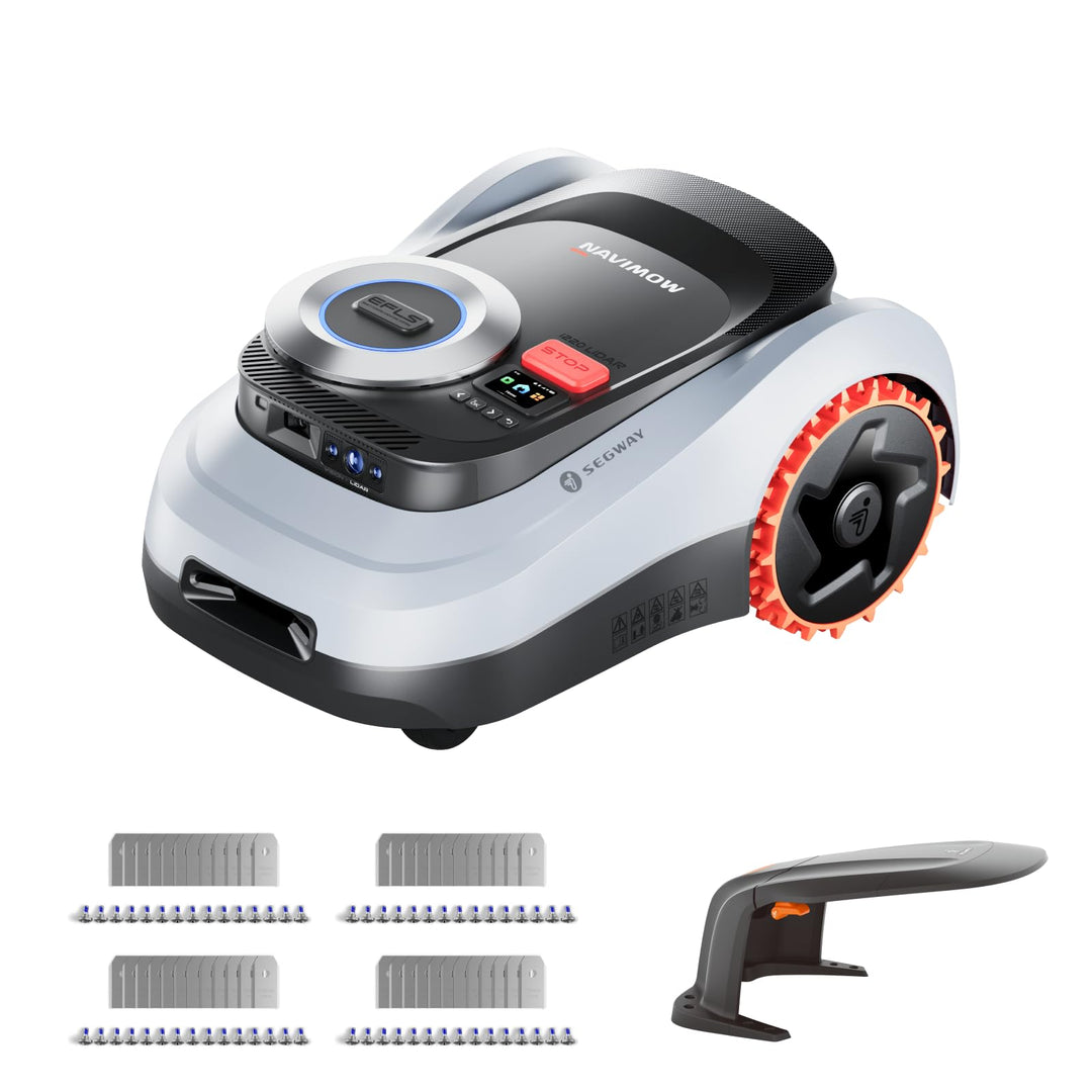 Segway Navimow i220 LiDAR mit Garage M + 4 Sätze Klingen, Mähroboter ohne Begrenzungskabel für 2000