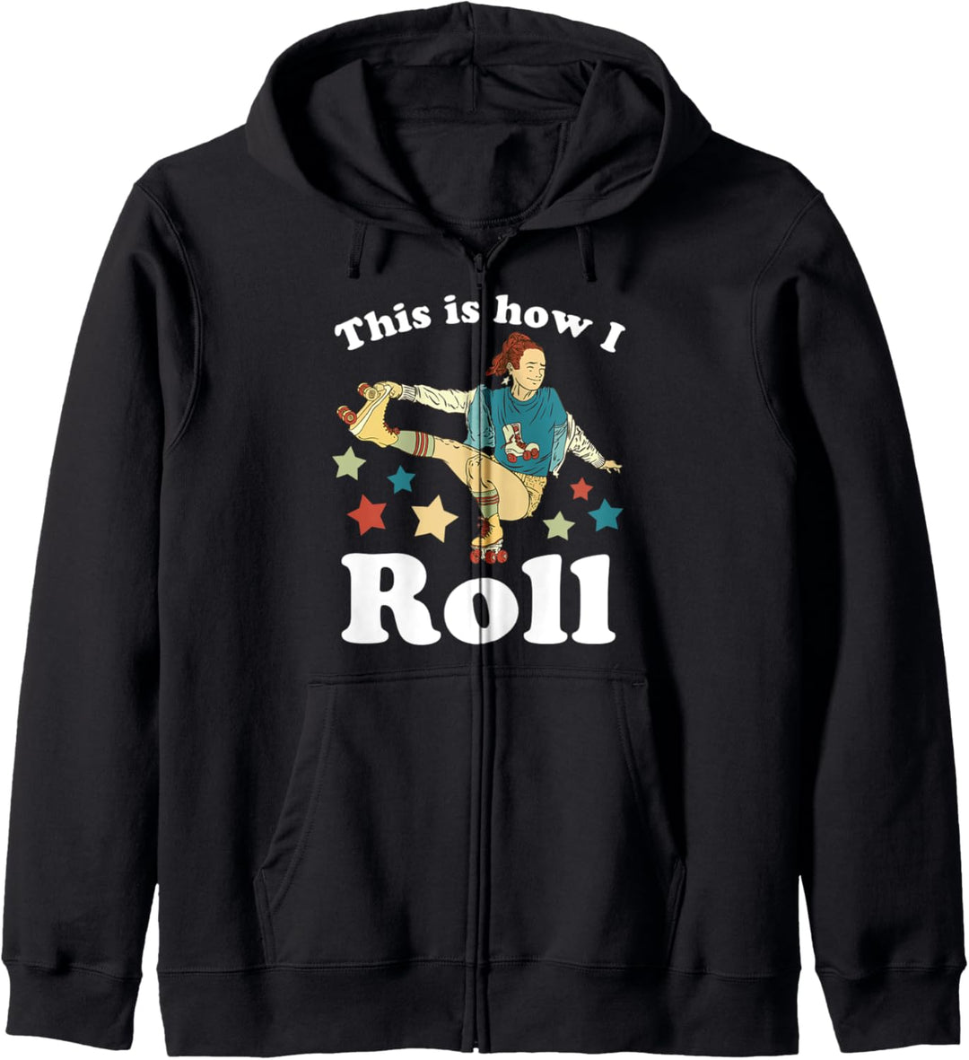 This Is How I Roll Skates Damenschätze Vintage Retro 70er 80 Kapuzenjacke