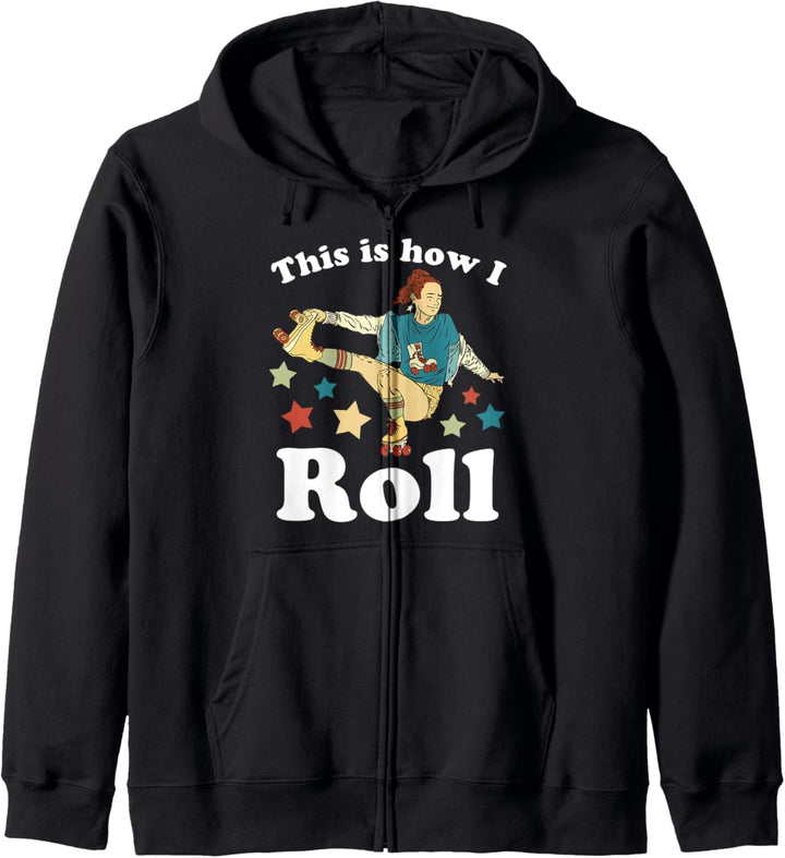 This Is How I Roll Skates Damenschätze Vintage Retro 70er 80 Kapuzenjacke