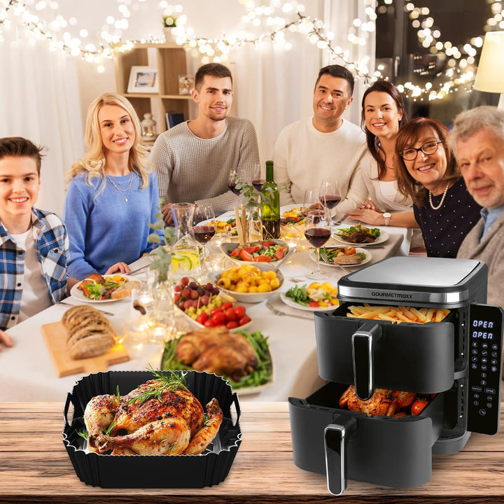 2 Stück Airfryer Silikonform Heissluftfritteuse Zubehör für Gourmetmaxx Heissluft-fritteuse Vertikal