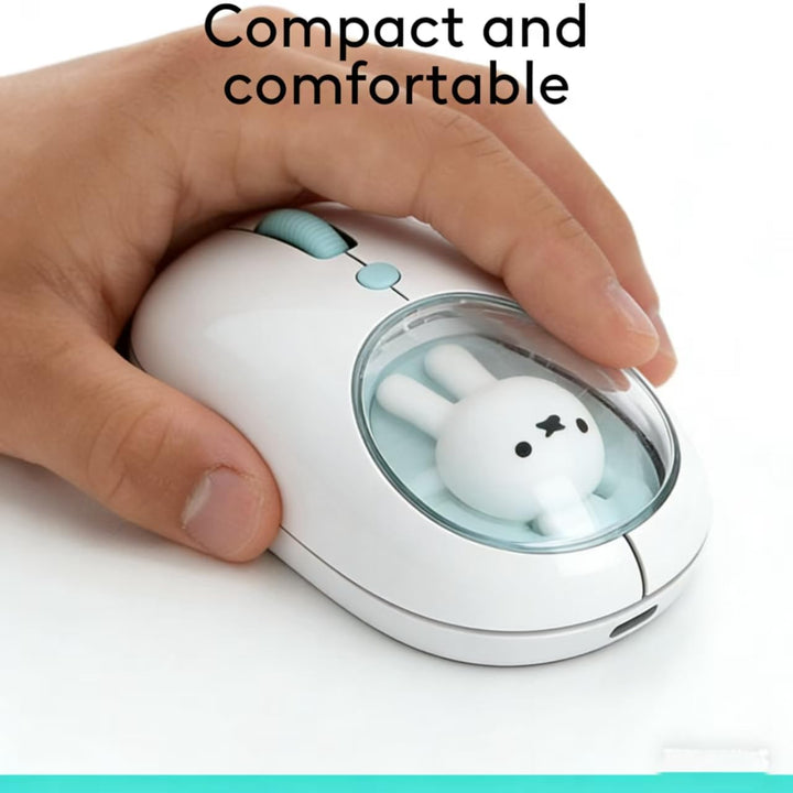 MiPow x Miffy Bluetooth Wireless Maus, kleine tragbare Maus, geeignet für Laptops, Tablets usw., Tra