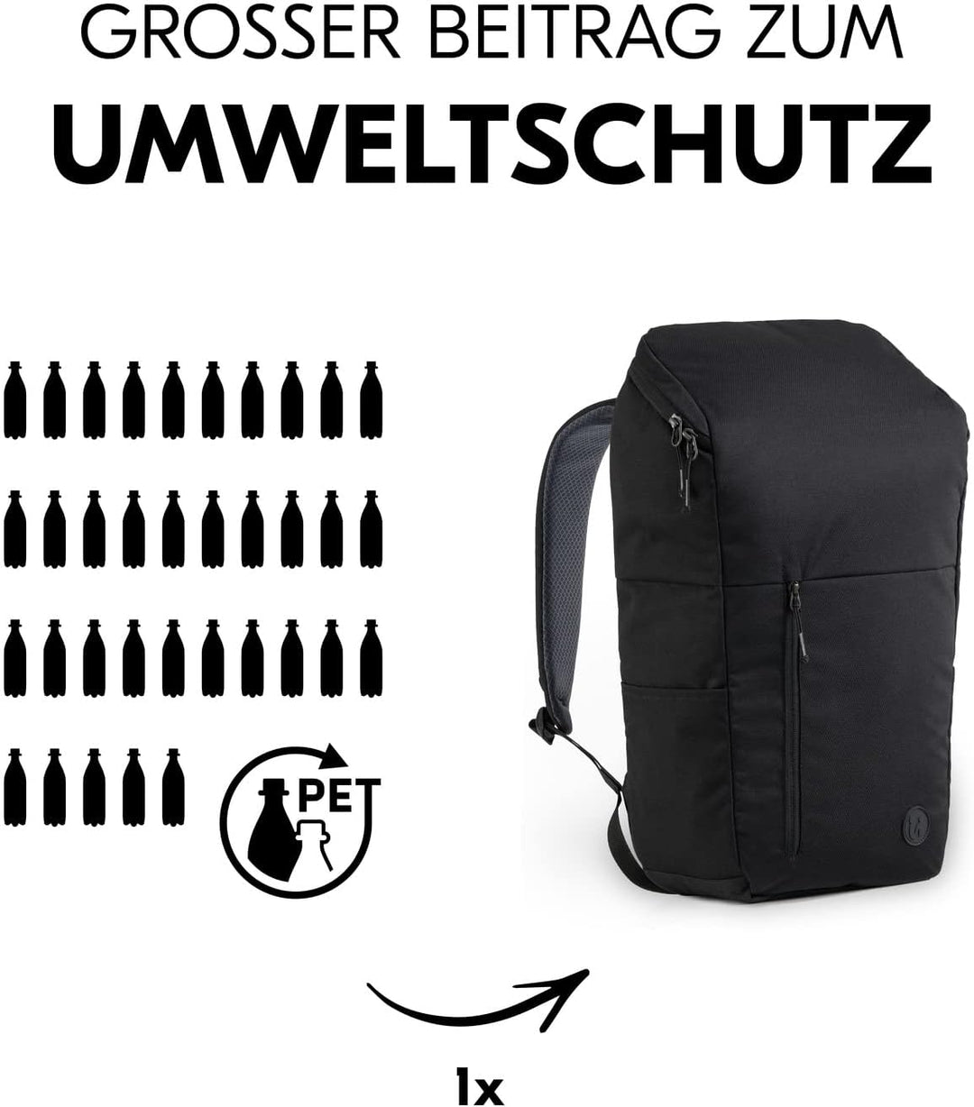 hauck Pack N Walk, Schwarz - Wickelrucksack und Wickeltasche 22 Liter mit Innentaschen, Aussenfächer