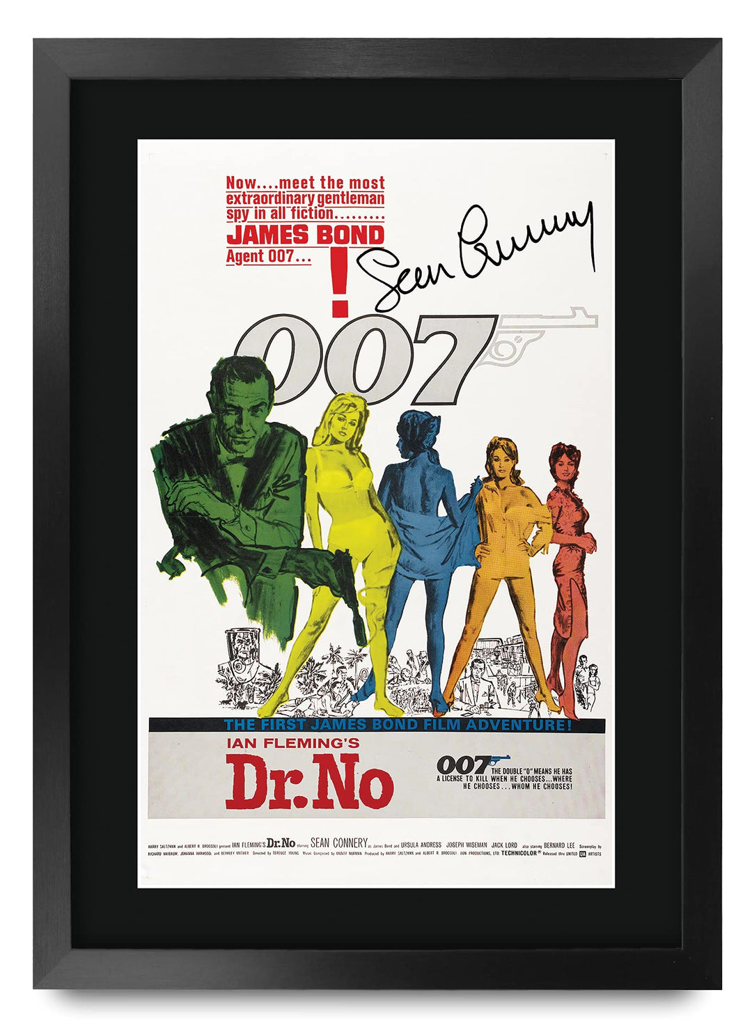 HWC Trading A3 FR James Bond - Dr. No Movie Poster Sean Connery Signed Geschenk GESTALTET A3 Printed