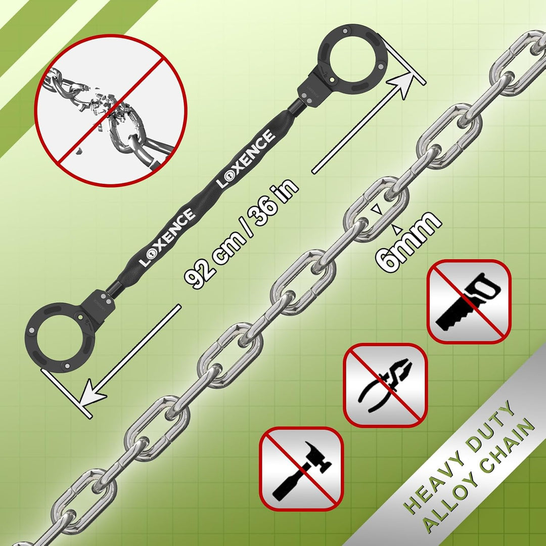 E Scooter Schloss, Handschellenschloss mit Wasserdichte Tasche, 92cm Hochsicherheits-Schlösser, Fahr