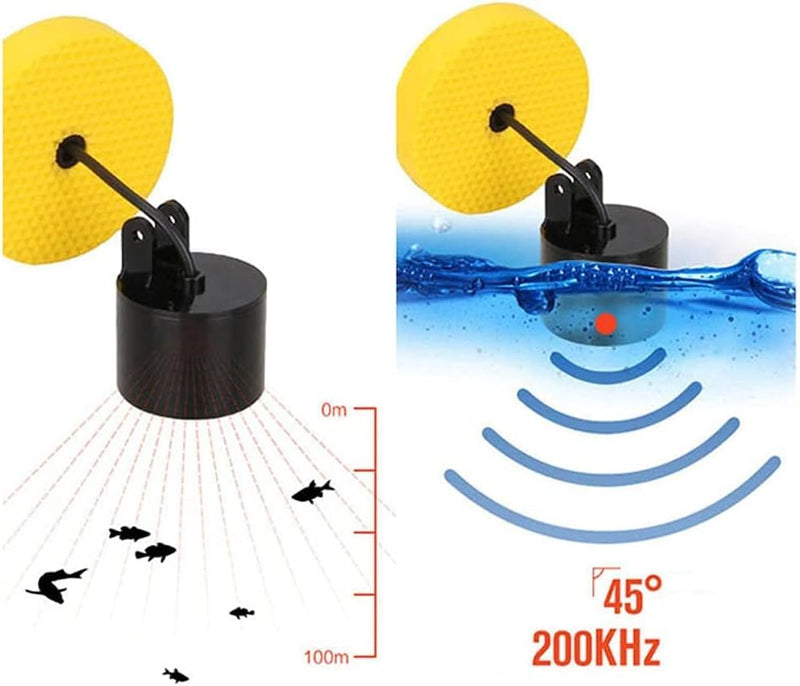 A31DS Fischfinder 100m Tragbar Echolot Sonar Sensor LCD Alarm Fischfinder Fischortungsgerät Wireless