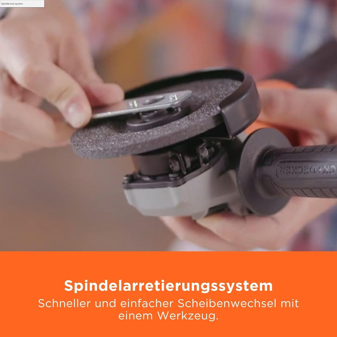 Black+Decker Winkelschleifer (710 W, 115 mm Scheibendurchmesser, Nullspannungsschalter, Sanftanlauf,