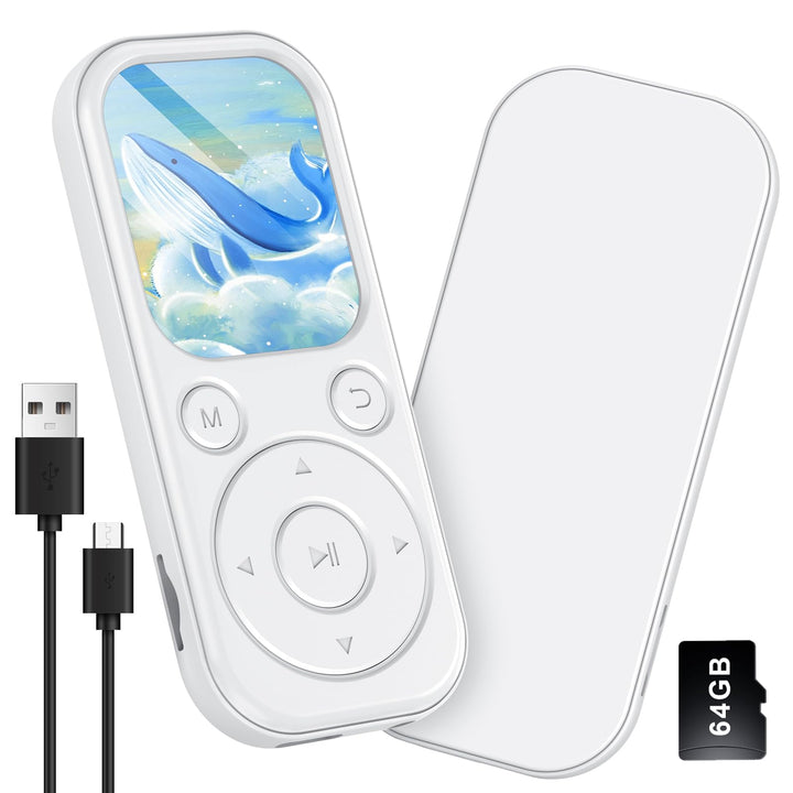 Gueray MP3 Player Bluetooth mit 64GB MP3 Players für hörbücher geeignet Unterstützt FM-Radio Rekorde