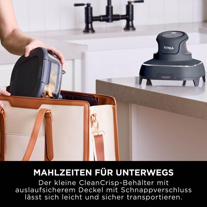 Ninja CRISPi 1,4-l-TempWare-Glasbehälter mit Schnappverschluss-Deckel, wärmebeständiger Heissluftfri