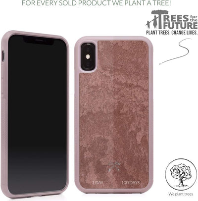 Woodcessories - Bumper Case kompatibel mit iPhone XS Max Hülle Rosa Stein Canyon Rot, Canyon Rot