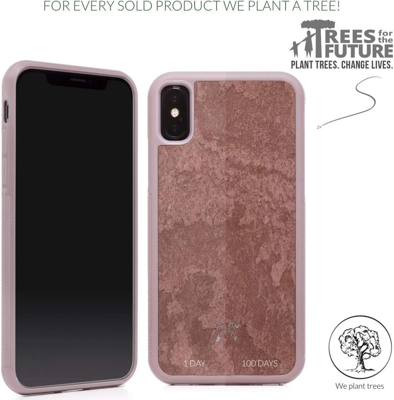 Woodcessories - Bumper Case kompatibel mit iPhone XS Max Hülle Rosa Stein Canyon Rot, Canyon Rot