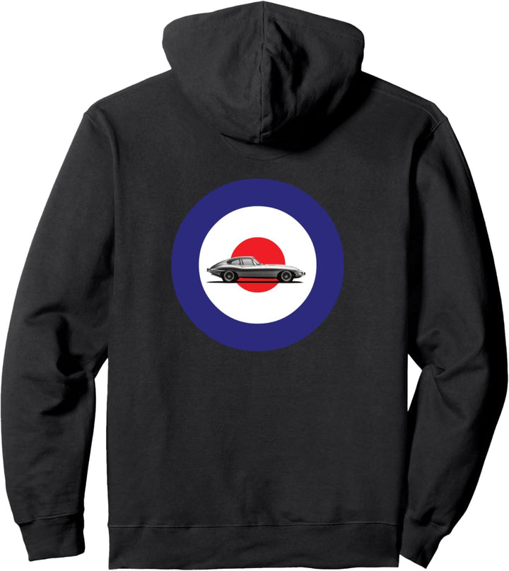 E-Type Jaguar auf einem RAF-Rundel – klassisches Auto-Design. Pullover Hoodie