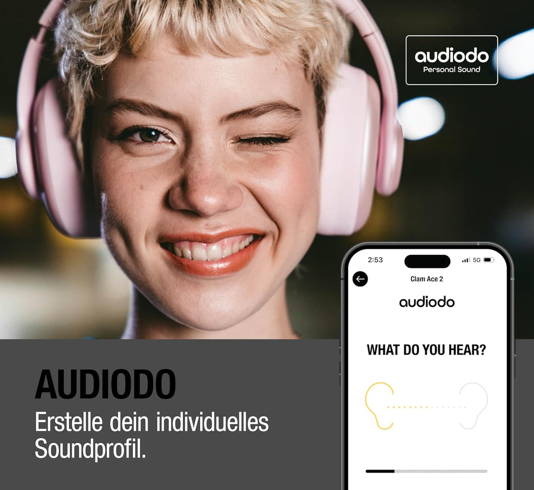Fresh 'n Rebel Clam Ace 2, ANC-Kopfhörer, Hybrid Active Noise Cancelling, Ambient-Sound-Modus, Multi