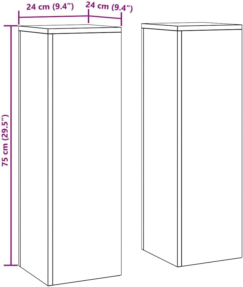 vidaXL Pflanzenständer 2 pcs Anthrazit 24 x 24 x 75 cm Stahl, Garten und Terrasse, moderner Pflanzen