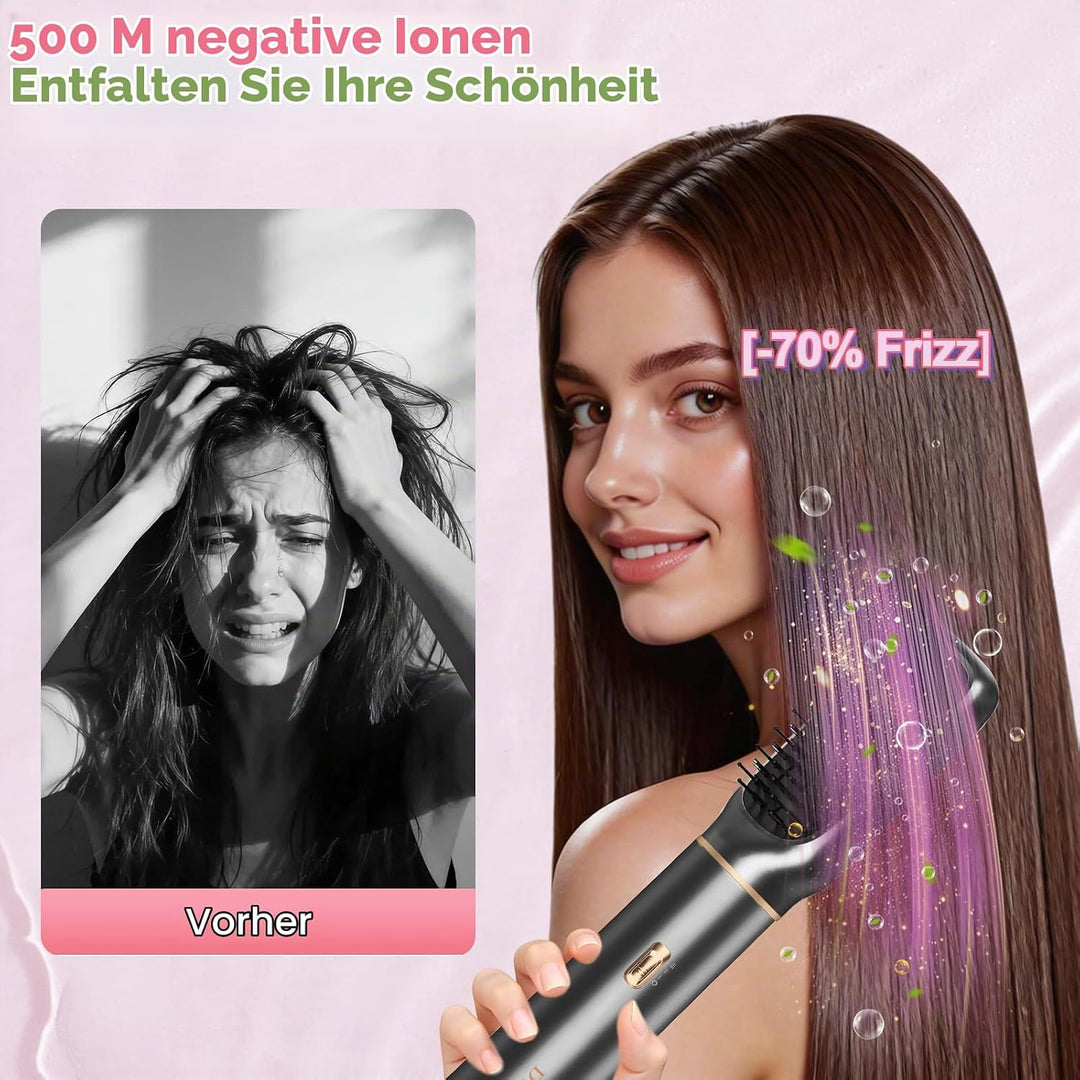 5 in 1 Warmluftbürste, Hairstyler Föhnbürste Volumen Lockenstab | Rundbürstenföhn, Warmluftbürste &amp;