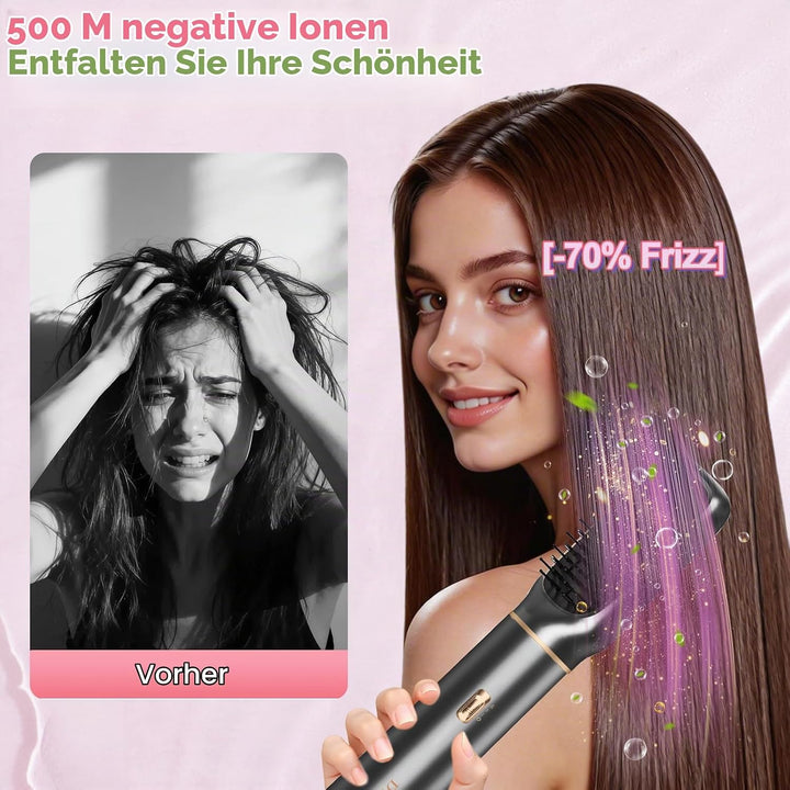 5 in 1 Warmluftbürste, Hairstyler Föhnbürste Volumen Lockenstab | Rundbürstenföhn, Warmluftbürste &amp;