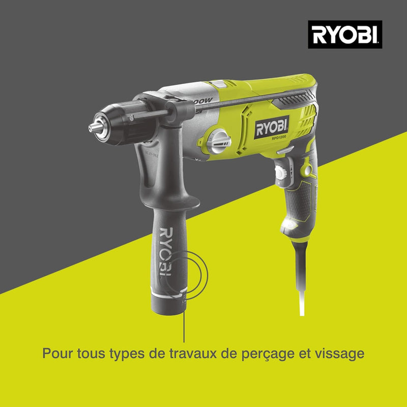 Ryobi RPD1200K 2-stufiger Schlagbohrer, 1200 W, 360 Grad Fall, 230 V, 1200 W