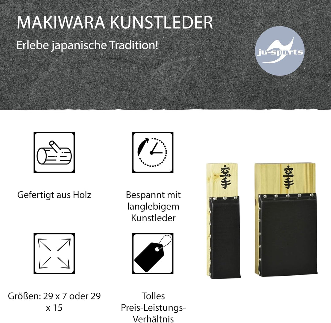 Ju-Sports Makiwara Kunstleder Schlagpolster Kampfsport 1 STK I Traditionelles Trainingsgerät im Budo