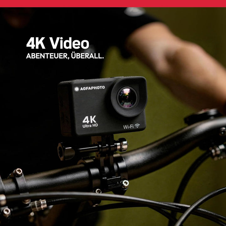 AgfaPhoto Realimove AC9000-30 m wasserdichte Digitale Action-Kamera (True 4K, EIS Anti-Shake, 170 °