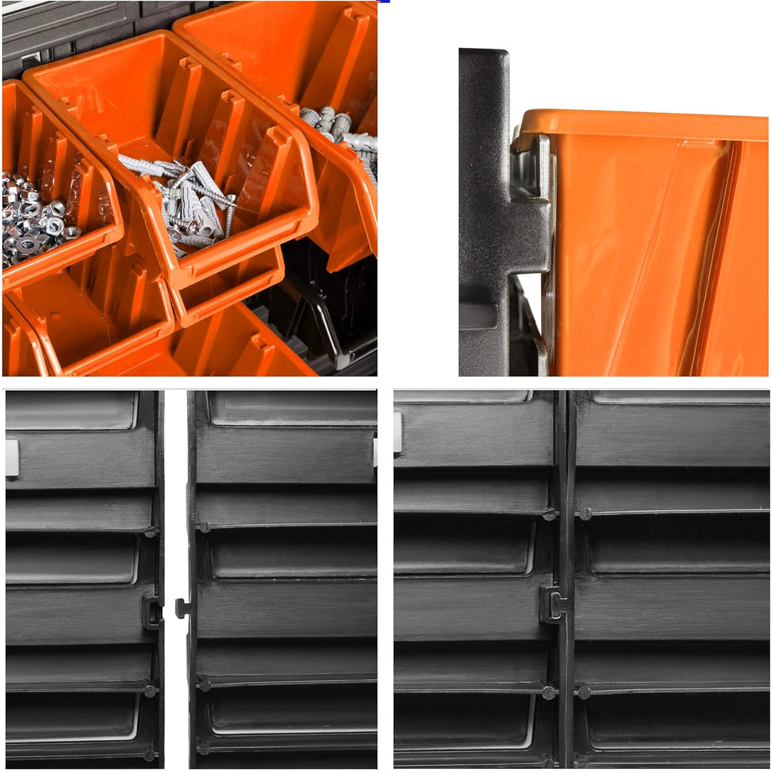 botle 127 stck. Box Lagersystem Wandregal 173 x 78cm Stapelboxen Schüttenregal Sichtlagerkästen Extr