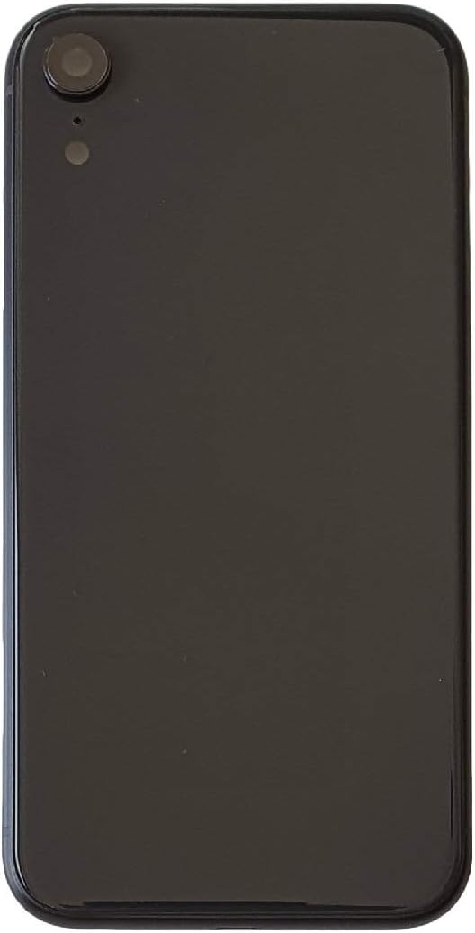 Smartex® Backcover aus Glas + Rahmen kompatibel mit iPhone XR | Rückseite Cover + Frame (Schwarz) XR