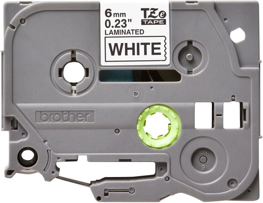 Brother Original P-touch Schriftband TZe-211 6 mm, schwarz auf weiss (kompatibel u.a. mit Brother P-