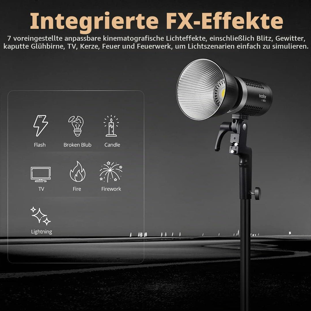 Godox ML60Bi 60W Power in Your Hands LED Videoleuchte,mit AD-S60S Softbox,RC-A6 Fernbedienung,2X NP9