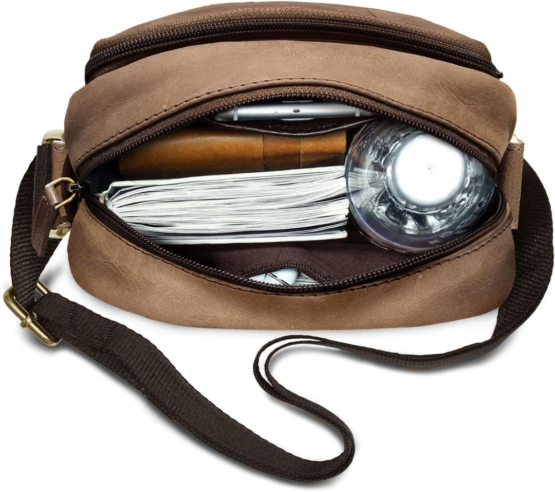 ROYALZ Echtleder Umhängetasche Herren Leder klein 'Phoenix' Moderne Vintage Schultertasche für Männe