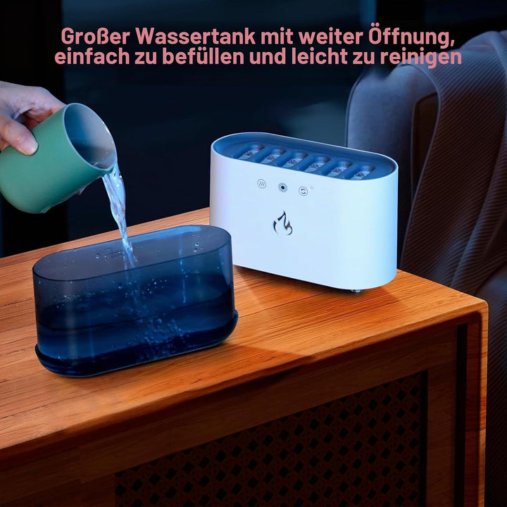 AiQInu Luftbefeuchter 900ML, Dynamischer Pick-up Humidifier Schlafzimmer mit 6 Düsen und 7 Farben LE