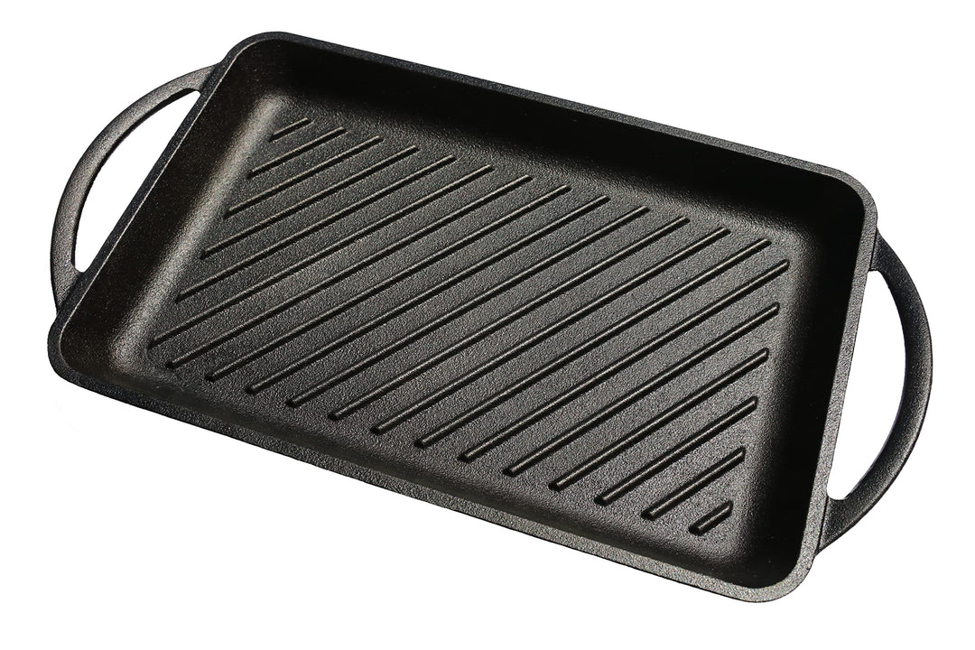 KITCHENBEAR - Grillplatte aus Gusseisen inkl. Silikonmatte - geeignet für Induktion, Gas, Ceran, Bac