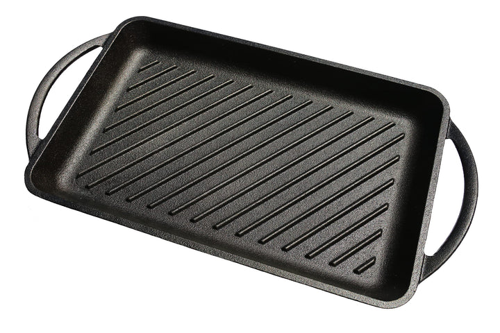 KITCHENBEAR - Grillplatte aus Gusseisen inkl. Silikonmatte - geeignet für Induktion, Gas, Ceran, Bac