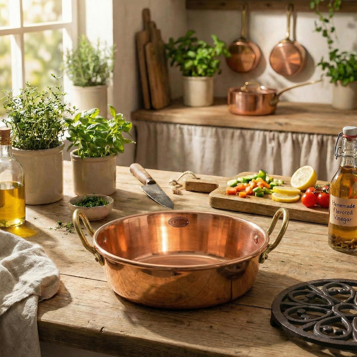 CopperGarden Sossen- & Marmeladentopf 12 Liter I Kochtopf aus Kupfer mit 36 cm Durchmesser I grosser