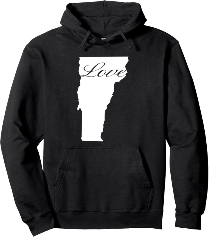 Vermont Cursive Love State Pride Pullover Hoodie