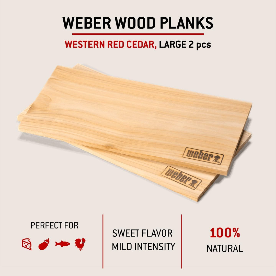 Weber Zendernholz Räucherbretter - Gross (40 x 15cm), 2er Pack, süsses, mildes Aroma, ideal für Käse