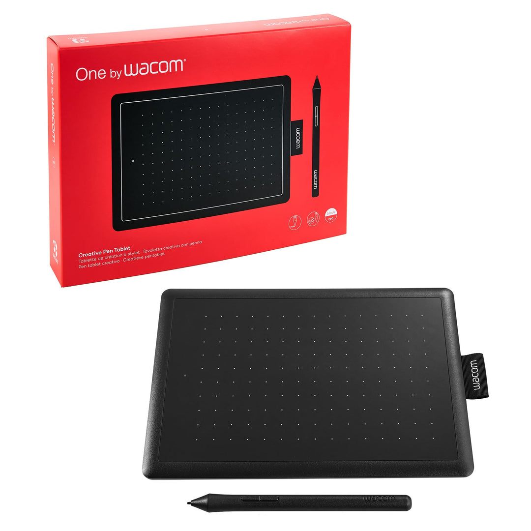 One by Wacom Stifttablett mit drucksensitivem Stift, geeignet für Windows, Mac &amp; Chromebook, Small,