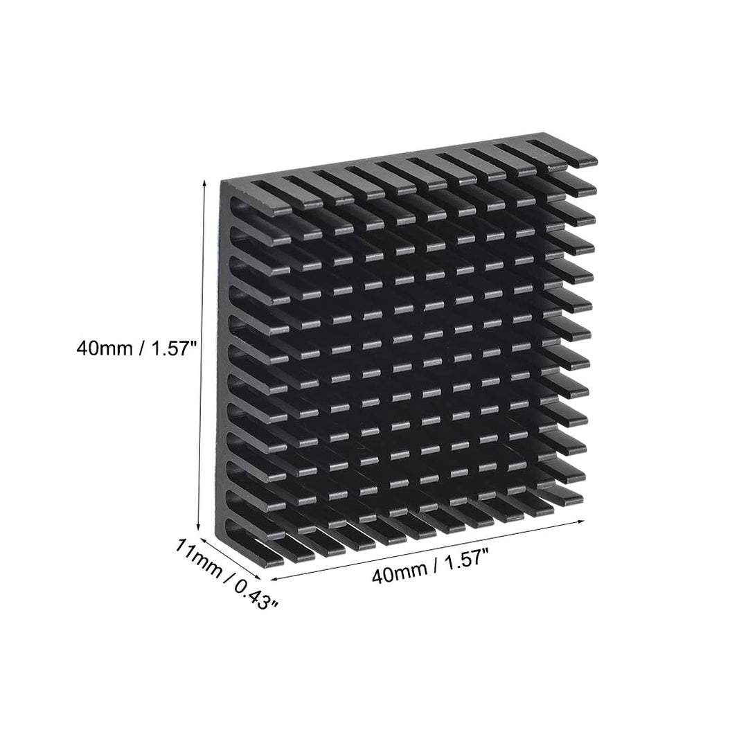 sourcing map 4Stk. Kühlkörper Thermoklebepad zur Kühlung von 3D Druckern 11x40x40mm Schwarz Schwarz