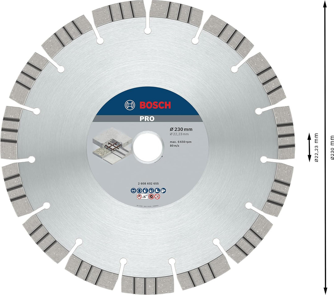 Bosch Professional Diamanttrennscheibe Best für Concrete, 230 x 22,23 x 2,4 x 15 mm, 230 x 22,23 x 2