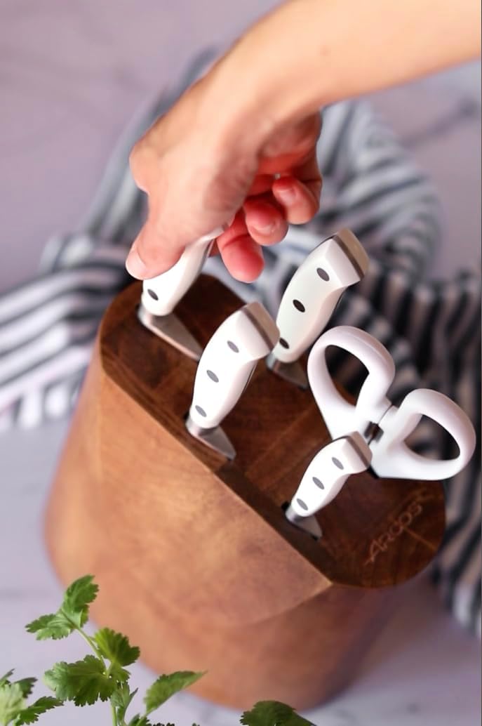 ARCOS Messer-Set Geschmiedet 5-teilig - Edelstahl Nitrum, Ergonomischer Griff aus Polyoxymethylen PO